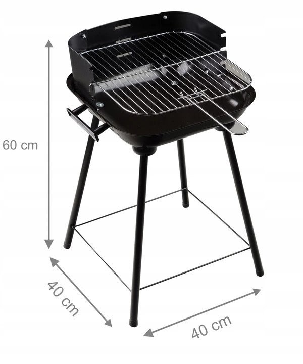 GRILL OGRODOWY WĘGLOWY RUSZT REGULACJA RUSZTU PIKNIKOWY Wysokość grilla 60 cm