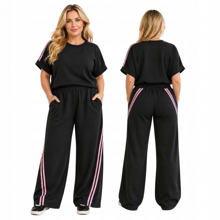 Komplet Máslo Teplákovka Lampasy Viskóza 54 56 7XL 8XL italský styl pohodlný