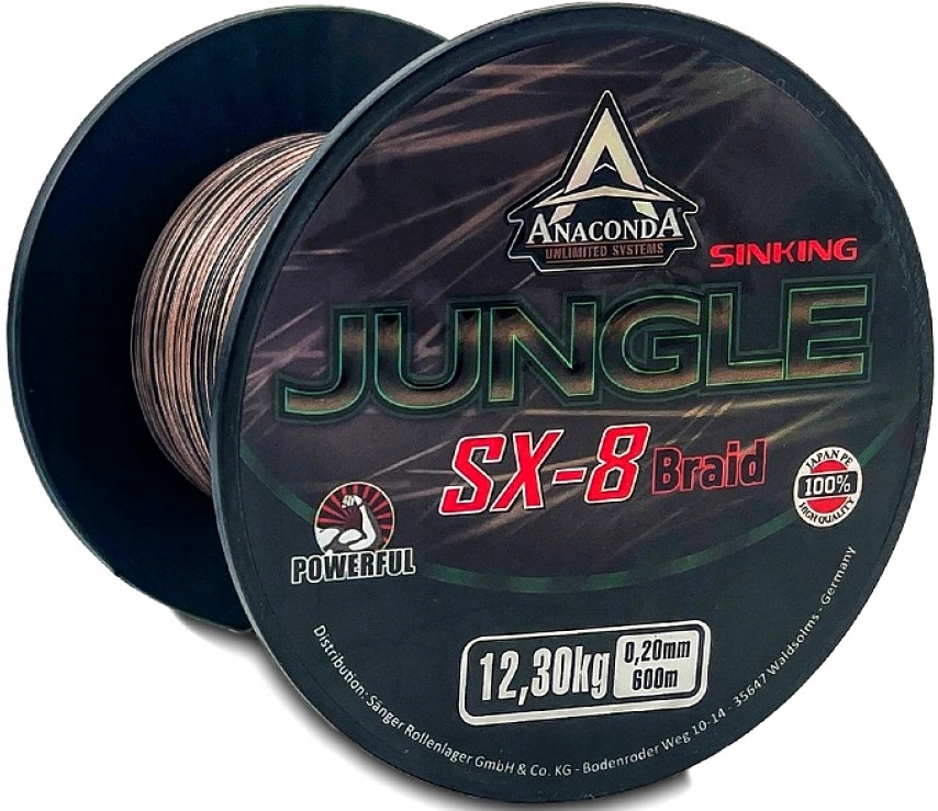 Plecionka Anaconda Jungle SX-8 Braid 600m 0,28mm