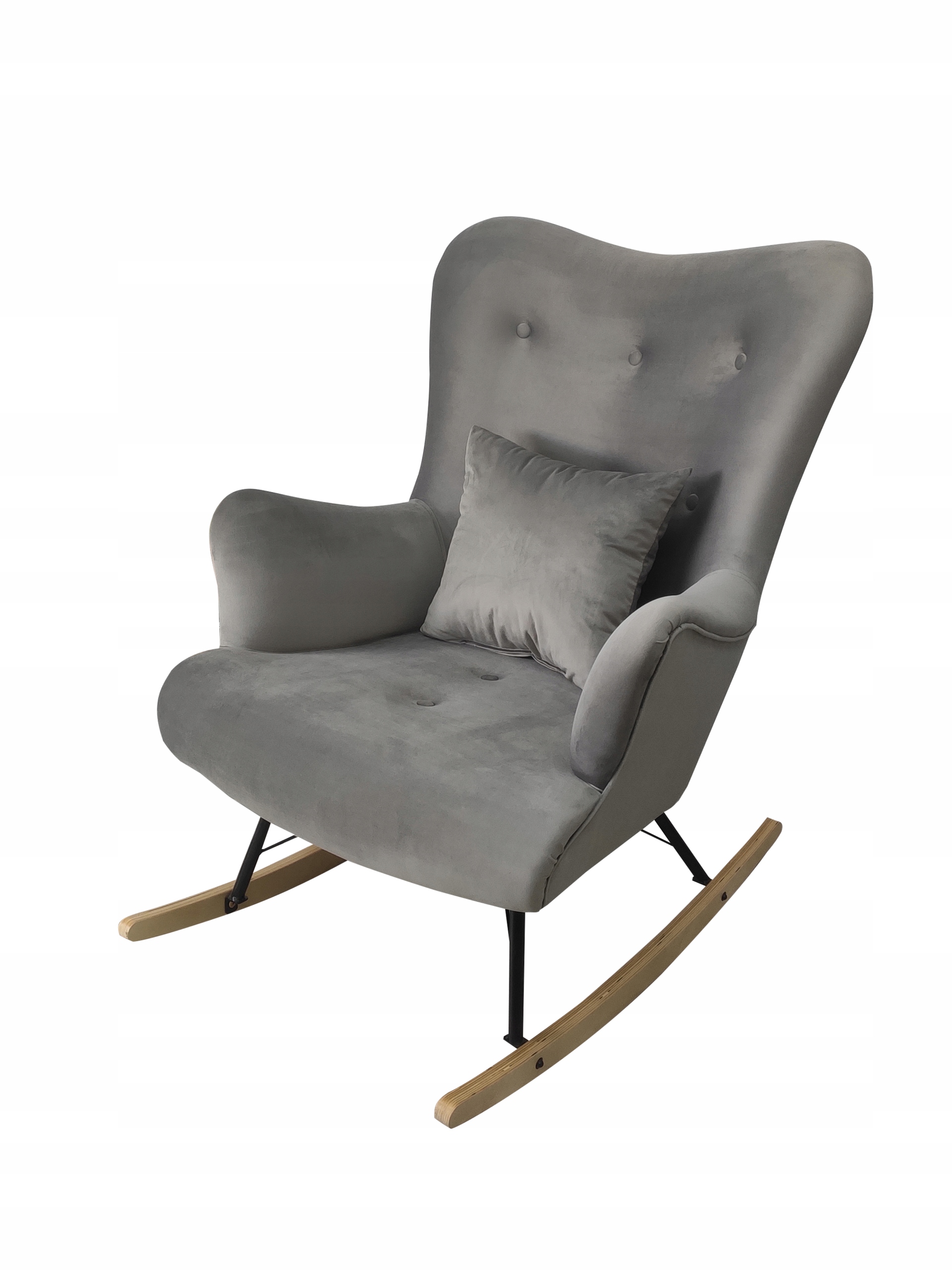 Fotel USZAK BUJANY skandynawski WYBÓR TKANIN SZARY