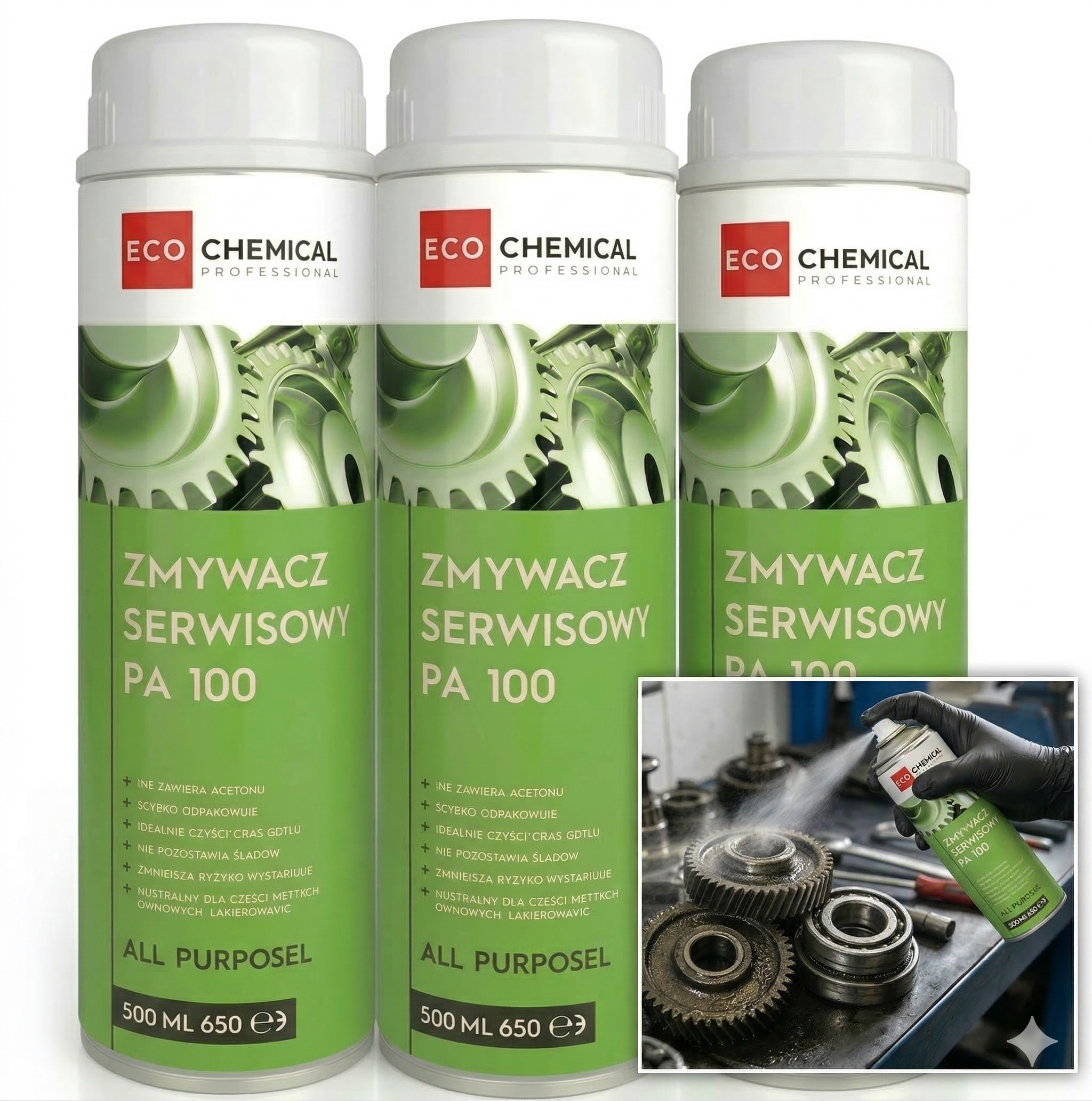 Zmywacz serwisowy Uniwersalny PA100 500 ml EcoChemical 3szt