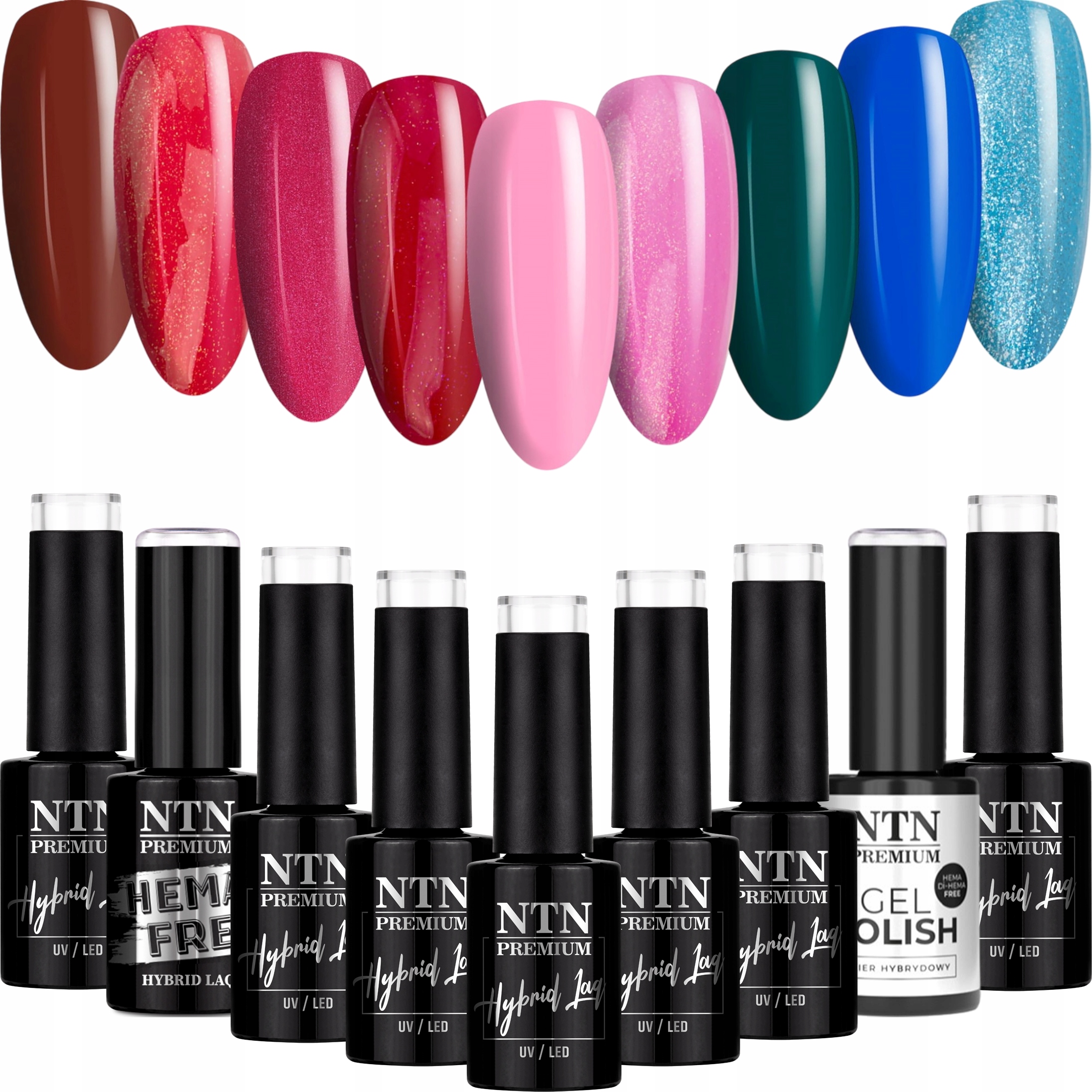 9x Lakier Hybrydowy Ntn 5g Springtime Zestaw 9w1 Wiosna Spring