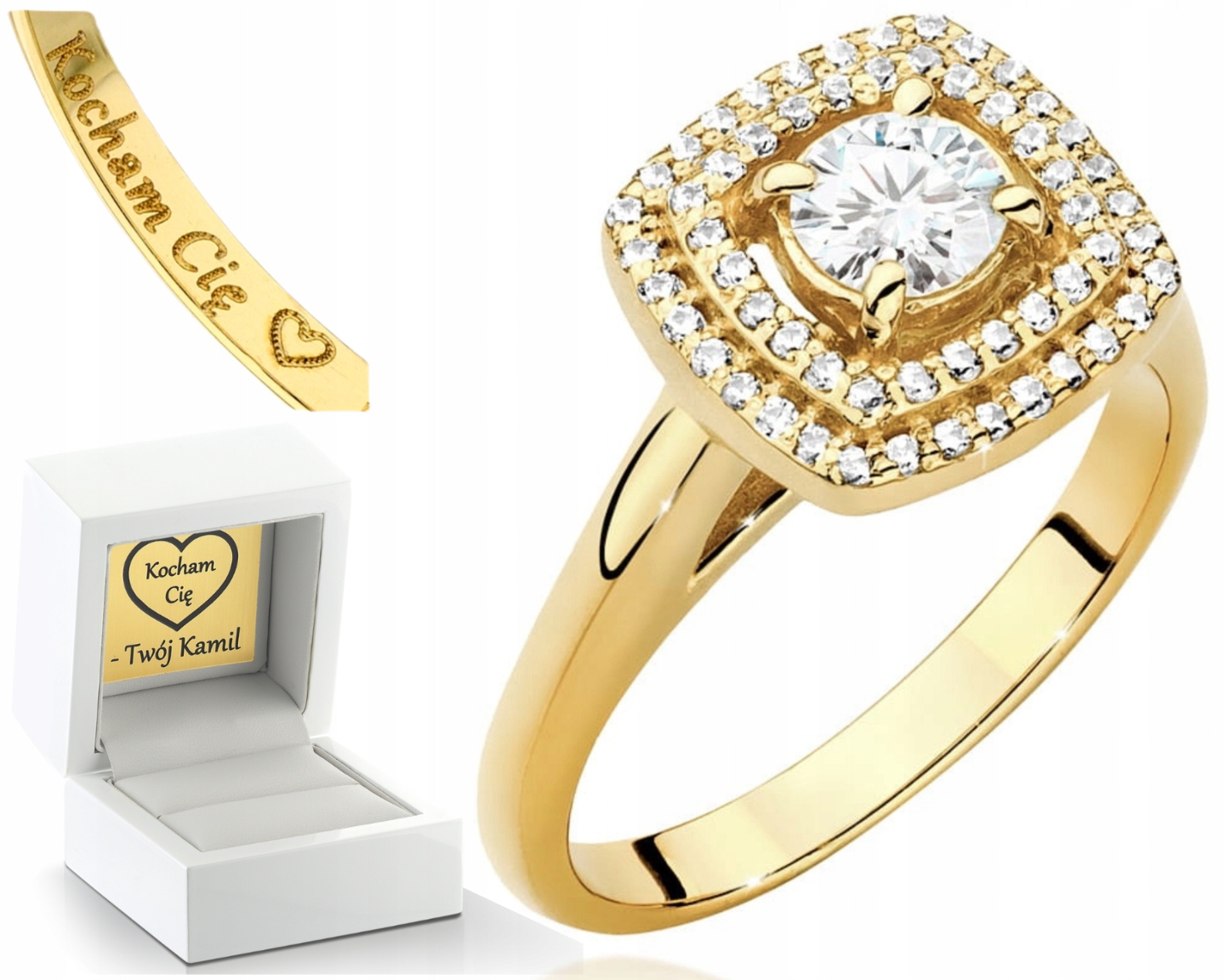 Žluté Zlato Prstýnek 14K Laboratorní Brilianty Luxus A Prestiž