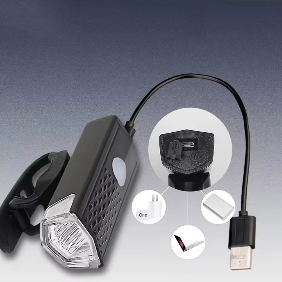 MOCNA Lampka Rowerowa PRZÓD LED na kierownicę 600lm WODOODPORNA AKUMULATOR Kolor dominujący czarny