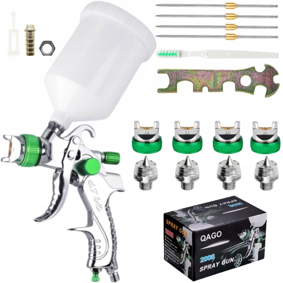 Lakovací Pistole Hvlp Pro Malování Tryska 1,4 1,7 2 2,5 MM Nádrž