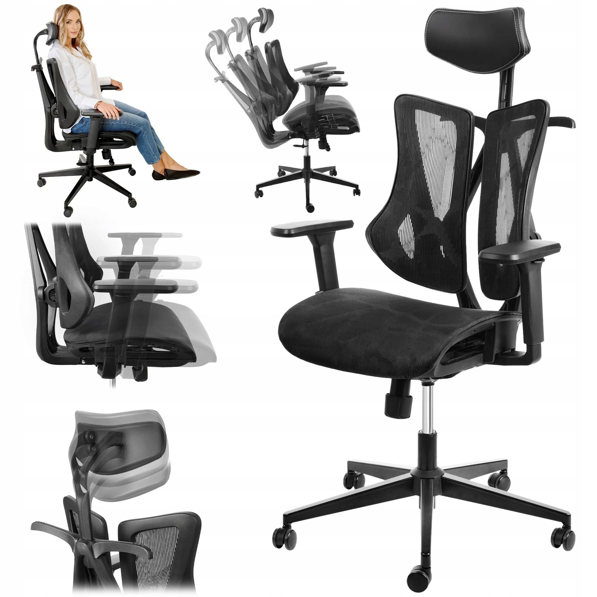 Fotel Gamingowy Biurowy Ergonomiczny Obrotowy Regulowany Krzesło Do Biura