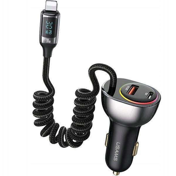 Usams Ład. sam. C37 1xUSB+1xUSB-C 60W +kabel Ligtning 30W Pd+qc Fast Charge