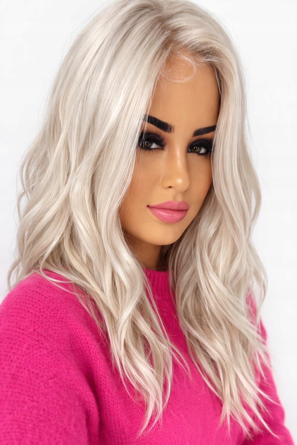Vlnitá paruka na mikrokůži New York mono lace platinová blond 40 cm-KRK