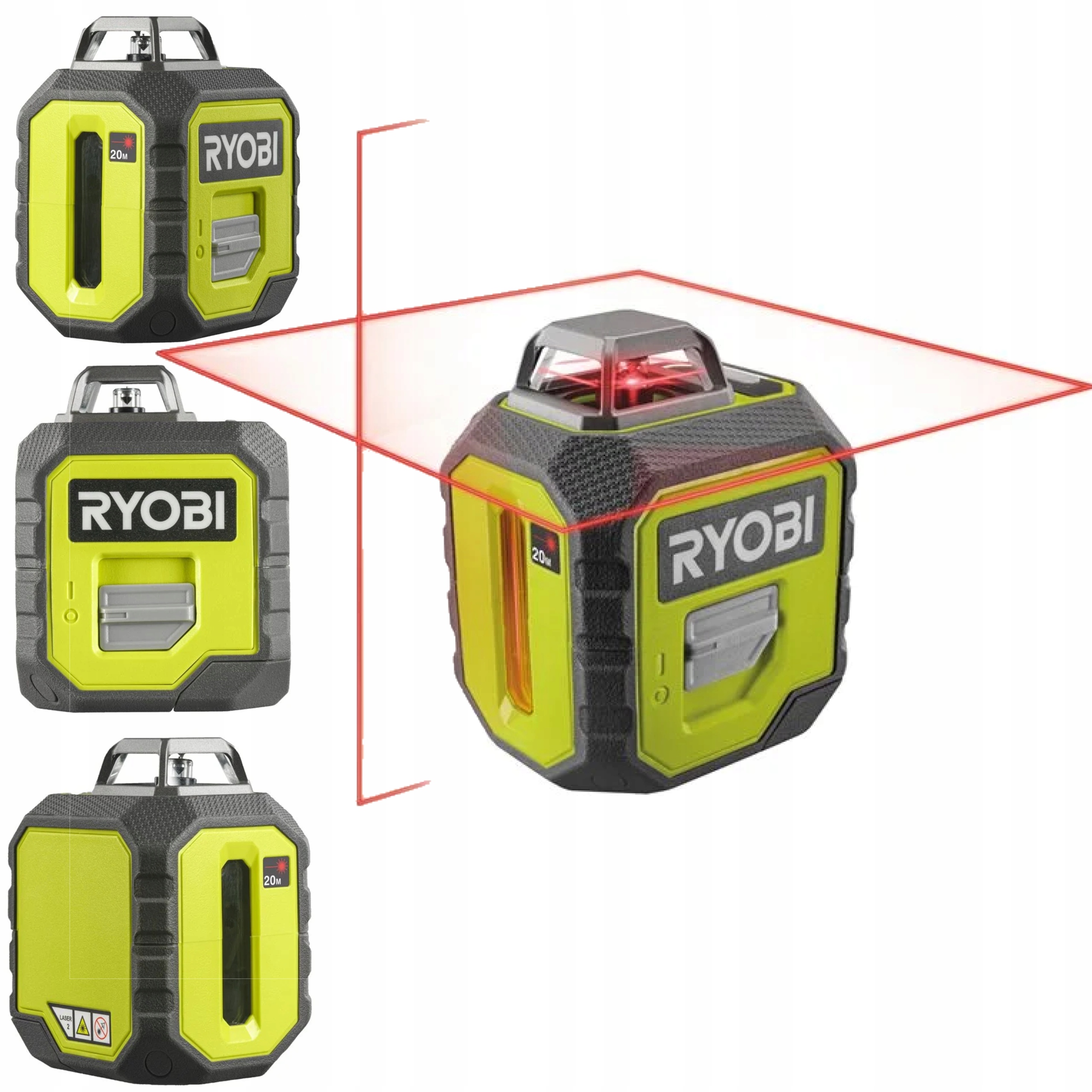 Ryobi Poziomica Laserowa Laser Płaszczyznowy Czerwony 360° RB360RLL