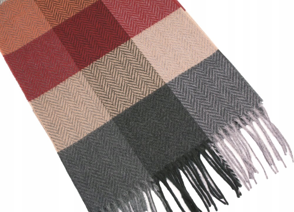 Miękki Szalik w Kratkę V.Fraas Cashmink Marka inna