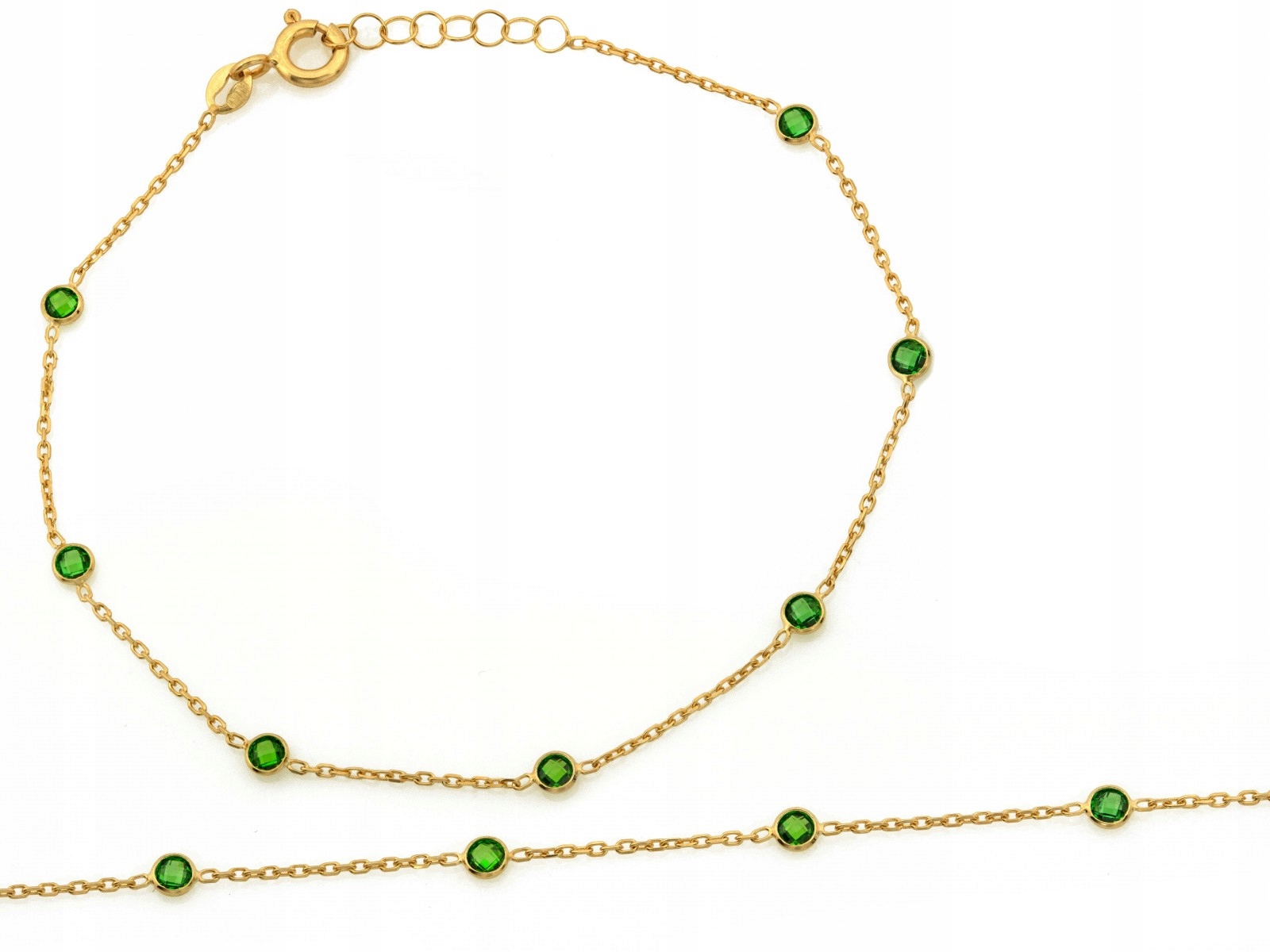 Zlatý náramek pro ženu 585 s lesklým zirkon pro maminku jako dárek