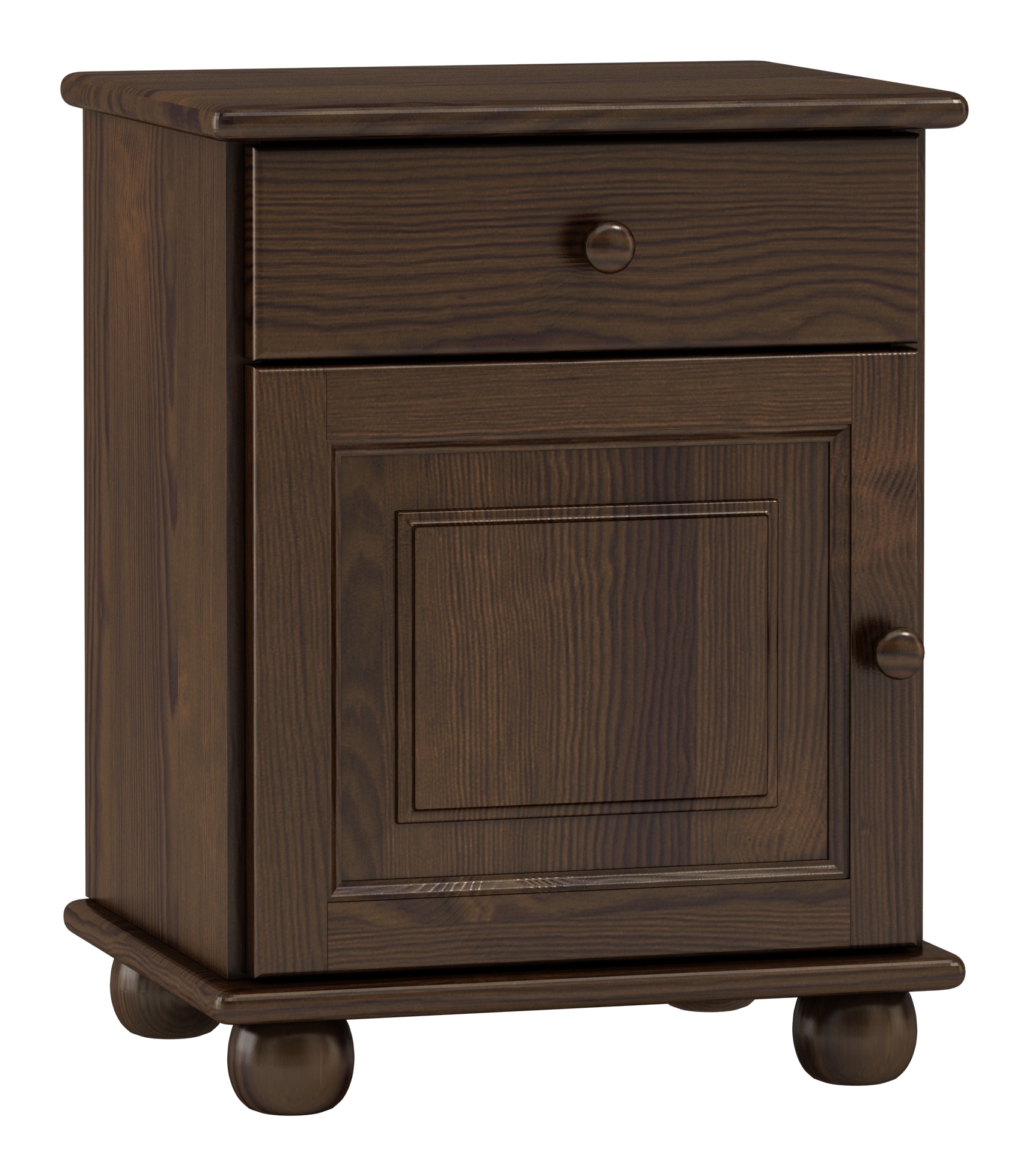 Noční Stolek Borovicová Dřevěná nakastlík Ořech