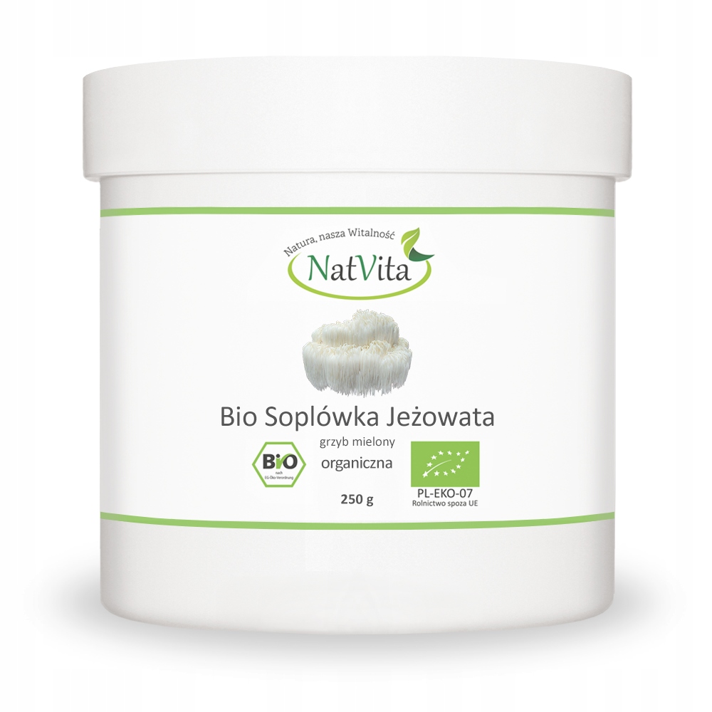 Bio soplówka jeżowata Lions Mane NatVita proszek 250g