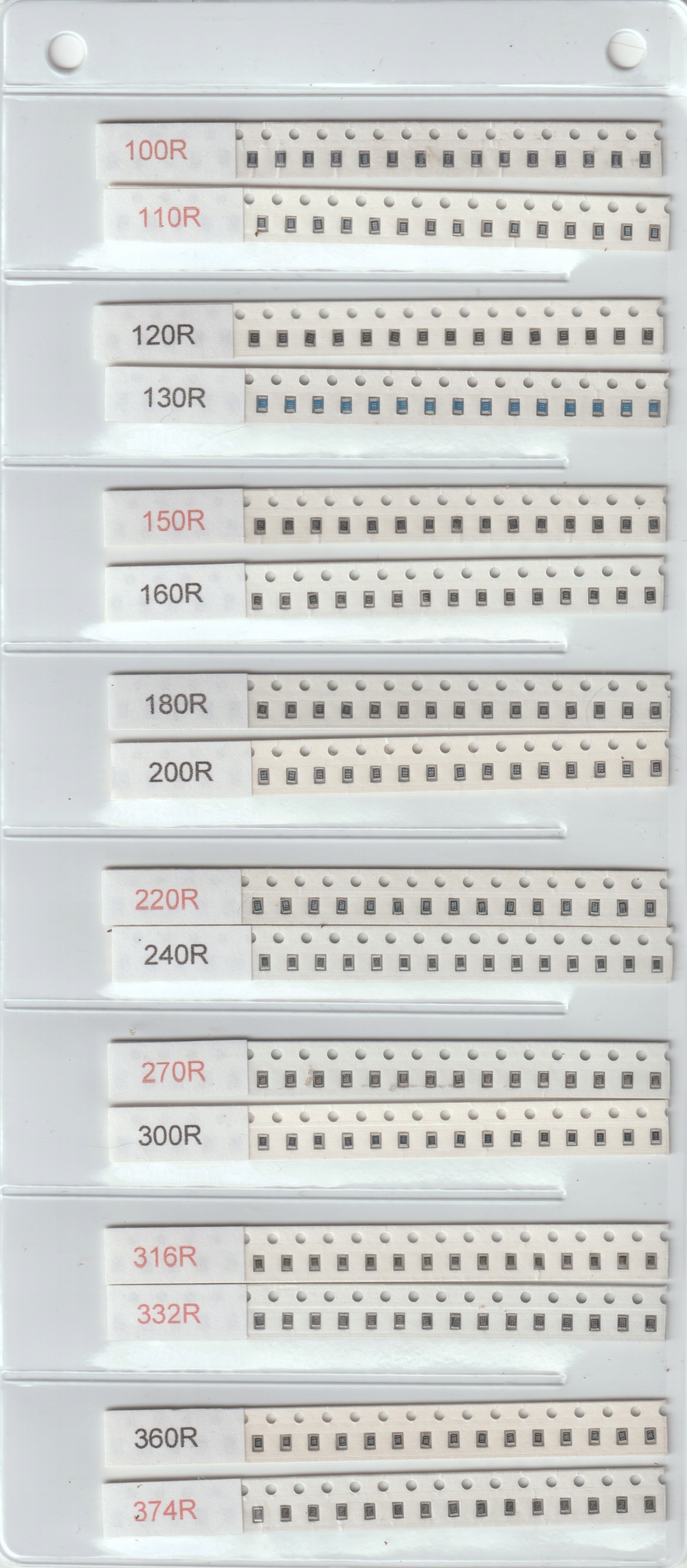 [640szt] Zestaw Rezystorów Smd 0805 100R-910R Szereg E-24 8