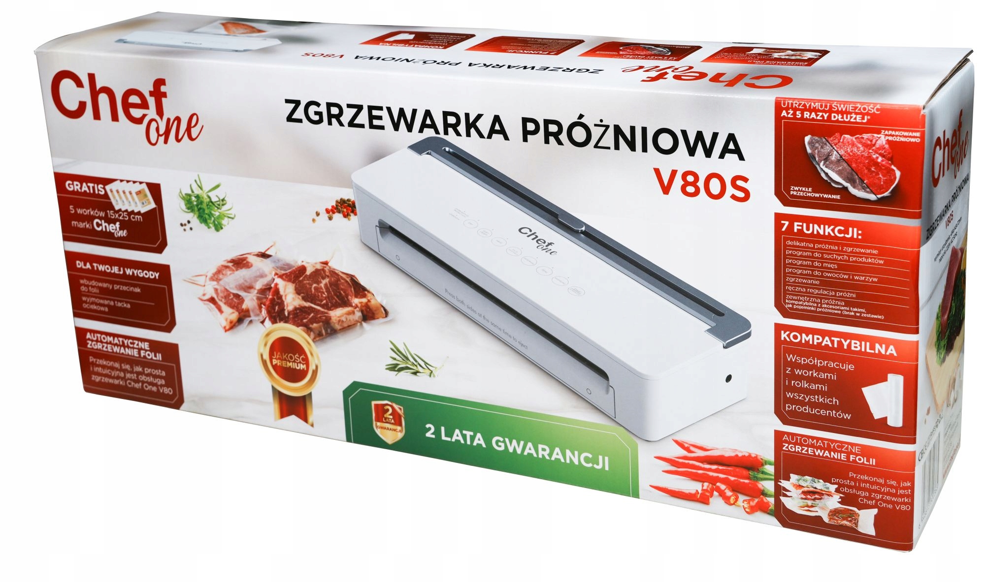 Chefone V80s vakuová svařovací stroj na balení potravin a fólie na víno