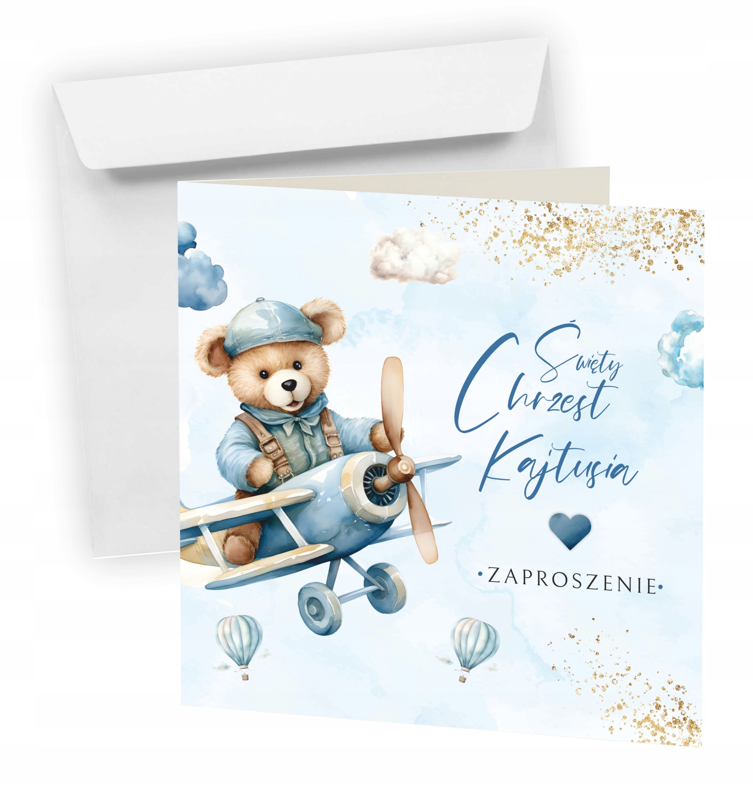 ZAPROSZENIE NA CHRZEST ŚWIĘTY + KOPERTA + IMIĘ DZIECKA + EKSPRES + JAKOŚĆ