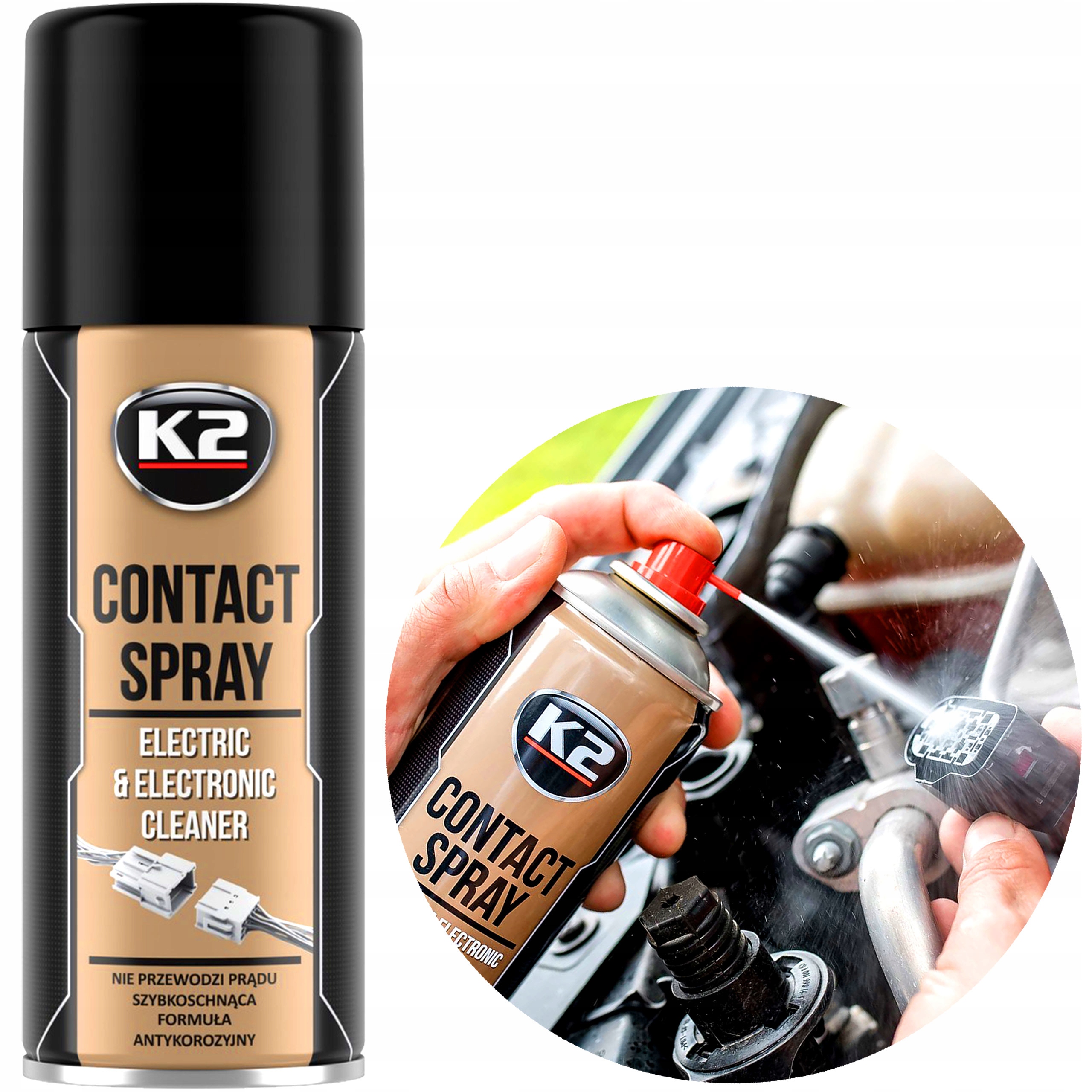 Contact Spray K2 profesjonalnie usuwa tlenki i chroni styki przed wilgocią