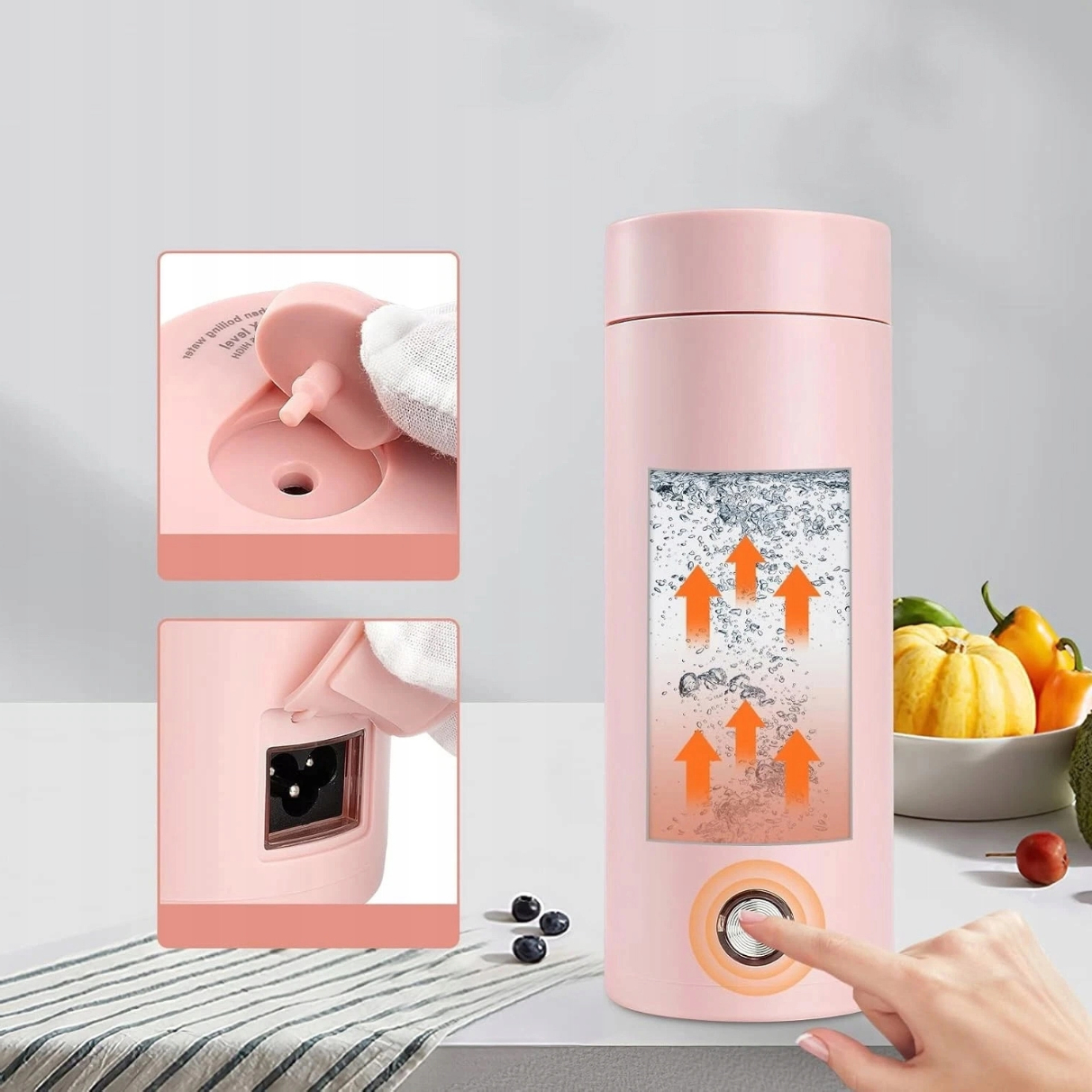 Mini 400 ML Přenosný Cestovní Ohřívací Hrnek, Cestovní Rychlovarná Konvice