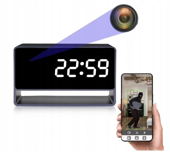 Hodiny So Skrytou Mini Špionážnou Kamerou Full Hd 1080P Wifi