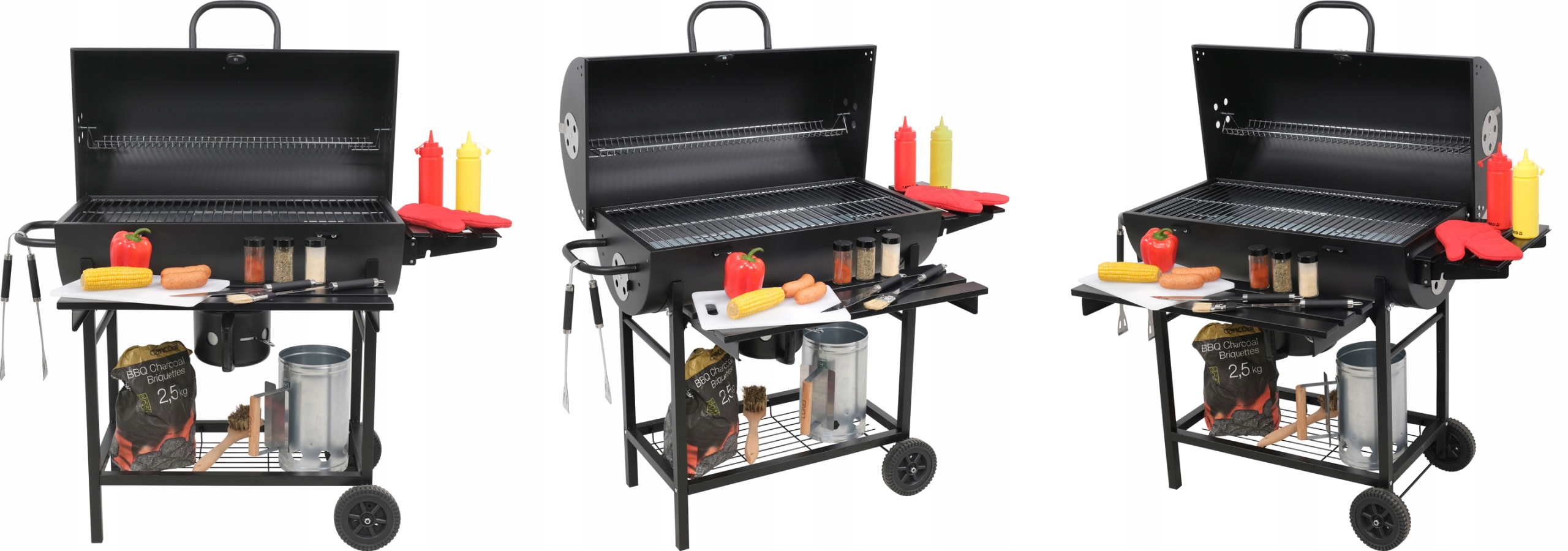 GRILL WĘGLOWY OGRODOWY BECZKA POKRYWA + POKROWIEC Producent Lund