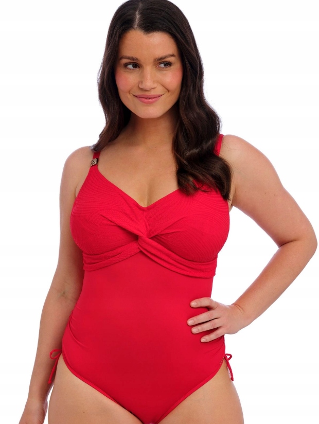 Fantasie Červené Jednodílné Plavky S Kosticemi 90 G Kwb