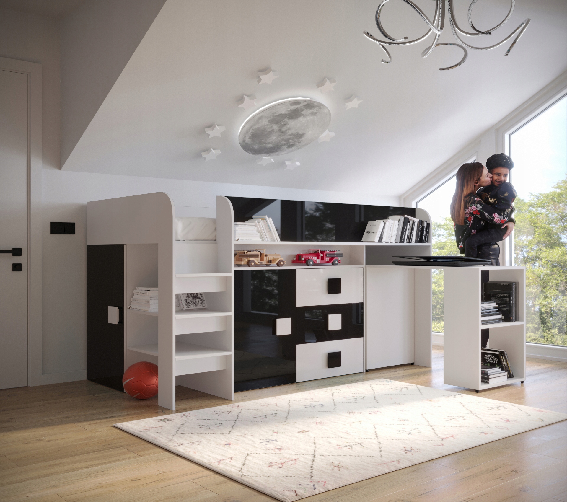 Łóżko piętrowe antresola TOLEDO 1 z biurkiem Typ łóżko piętrowe