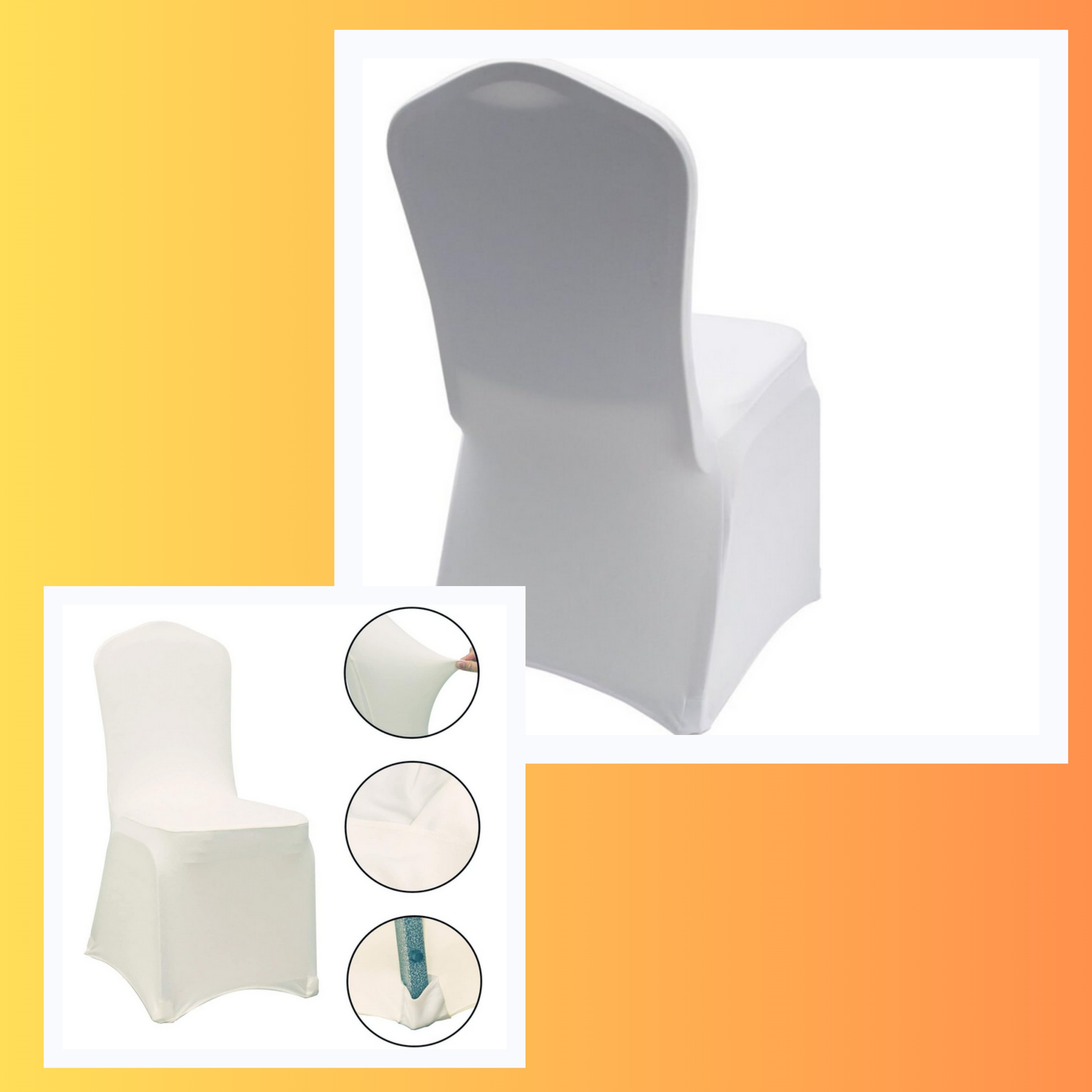 POKROWIEC ELASTYCZNY POKROWCE NA KRZESLO UNIWERSALNY Kolor dominujący biały