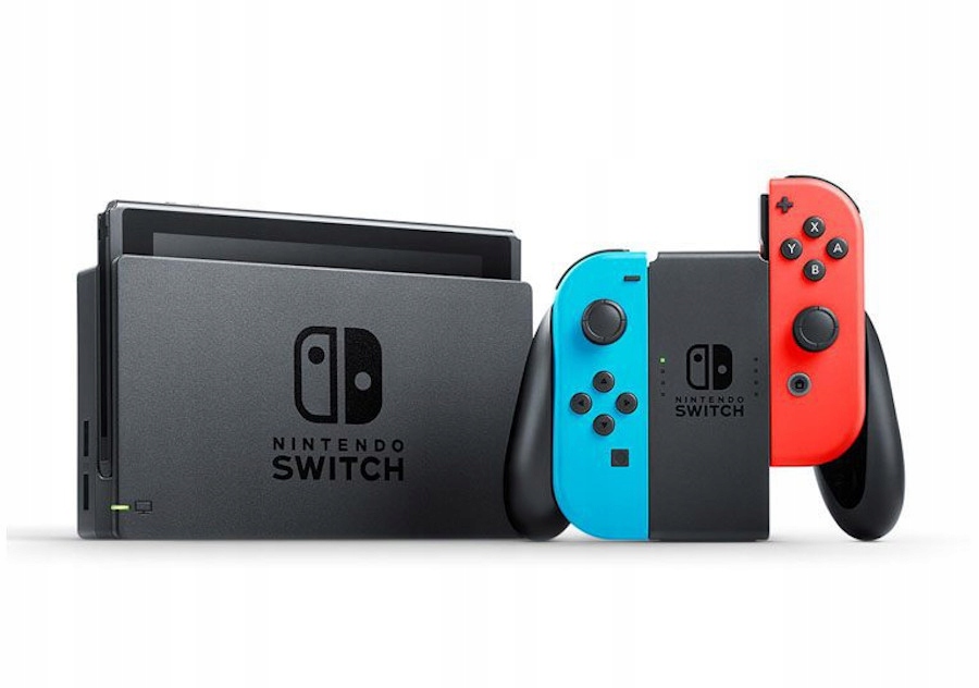 MEGA FUN KONSOLA NINTENDO SWITCH 32GB V2 KOMPLET NA START Z KARTONEM!!! Wersja Switch