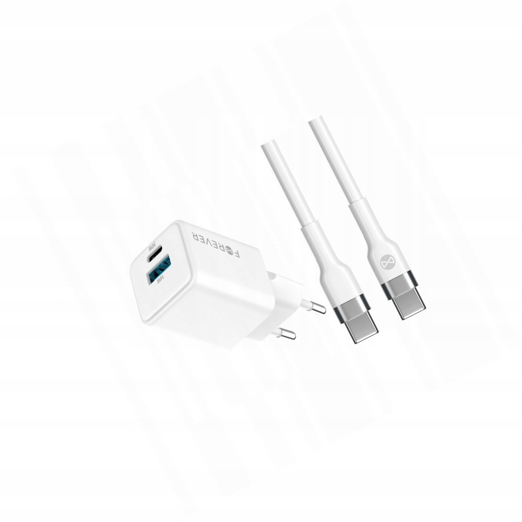 Szybka ładowarka GaN 30W Usb i Usb-c z kablem do Google Pixel 9 pro