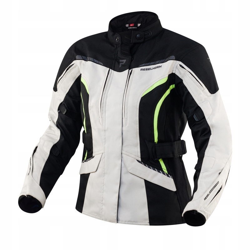 Dámska Textilná Motocyklová Bunda Rebelhorn Hiker 3 Black Grey Fluo Yello