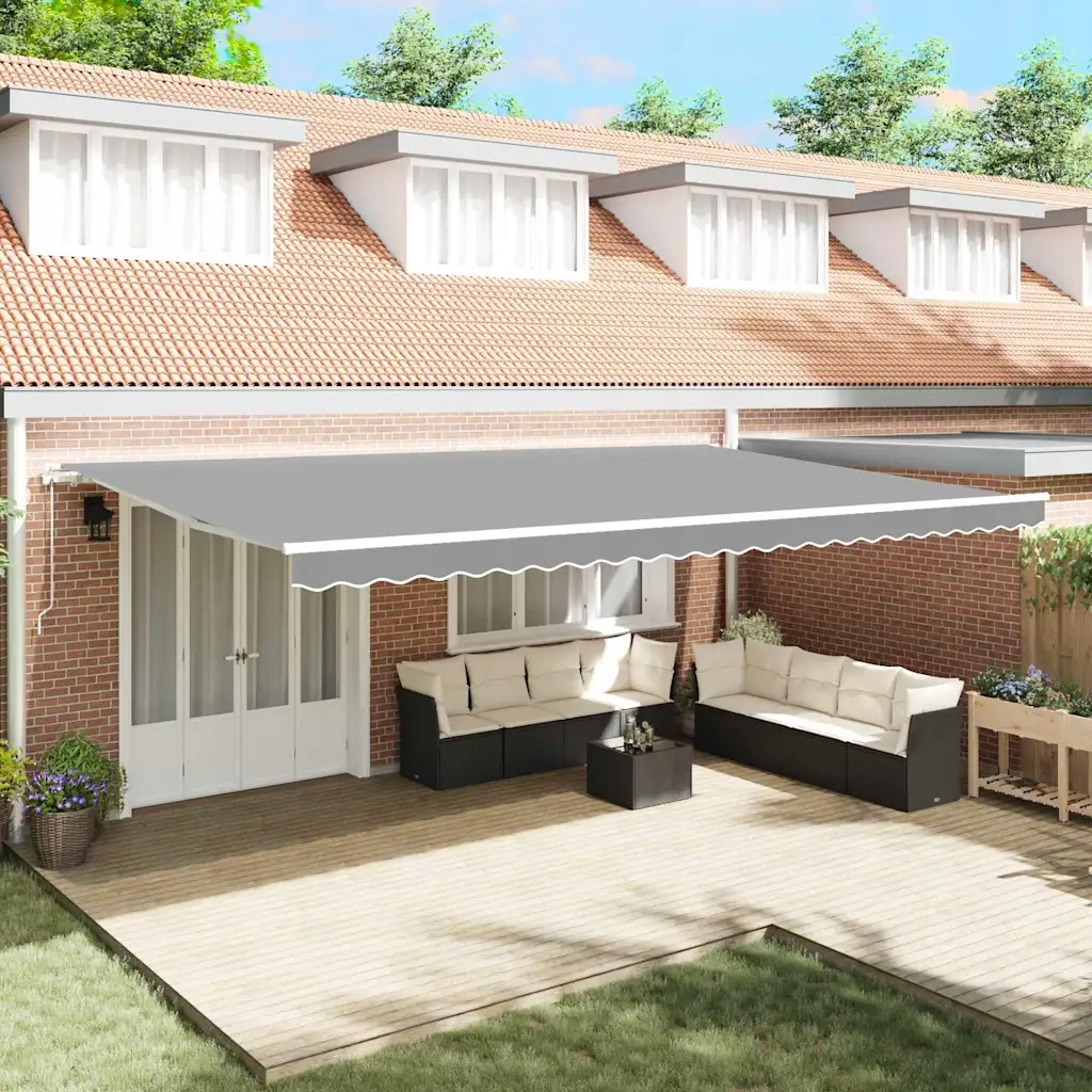 Markýza Manuální Bílá 6 x 3 m kov Bílá 313214