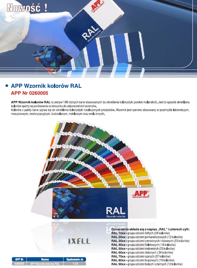 APP WZORNIK 198 KOLORÓW RAL POŁYSK 1538 Producent APP