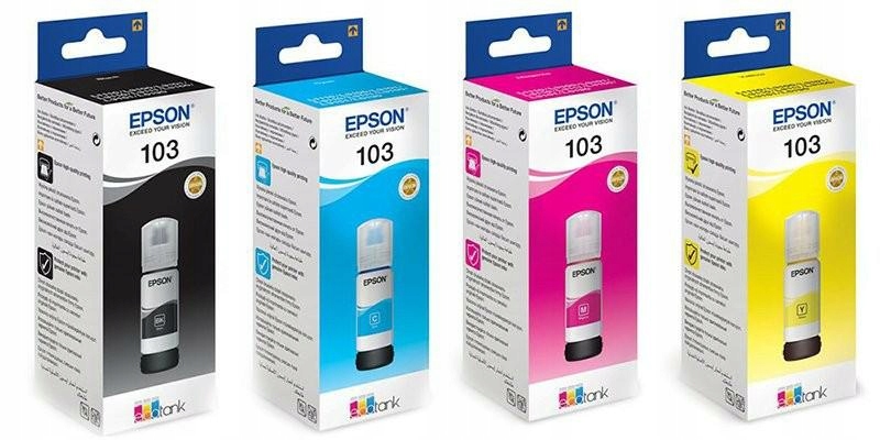 

Zestaw Epson ET103 Cmyk 4 x 65ml Oryginał