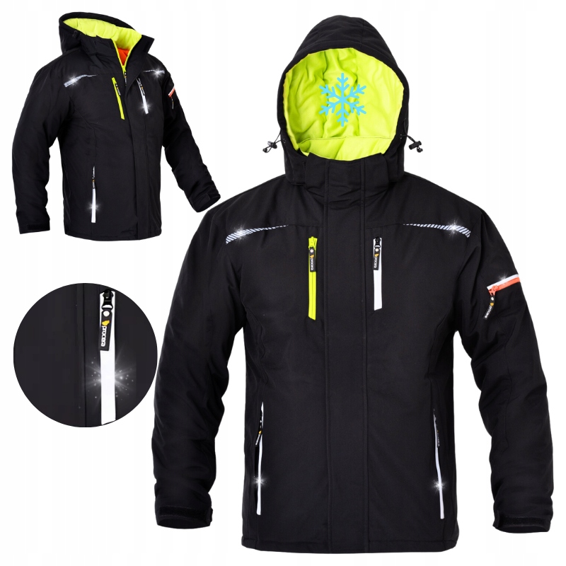 Zimní Bunda pánská, přechodová, Softshell, zateplená, sportovní, s kapucí M