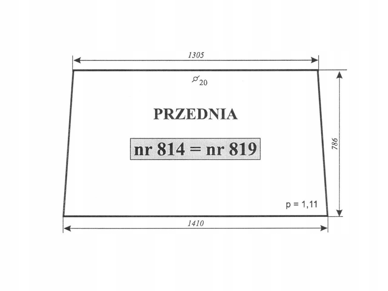 SZYBA PRZEDNIA TYLNA FENDT FAVORIT 814 27550021010