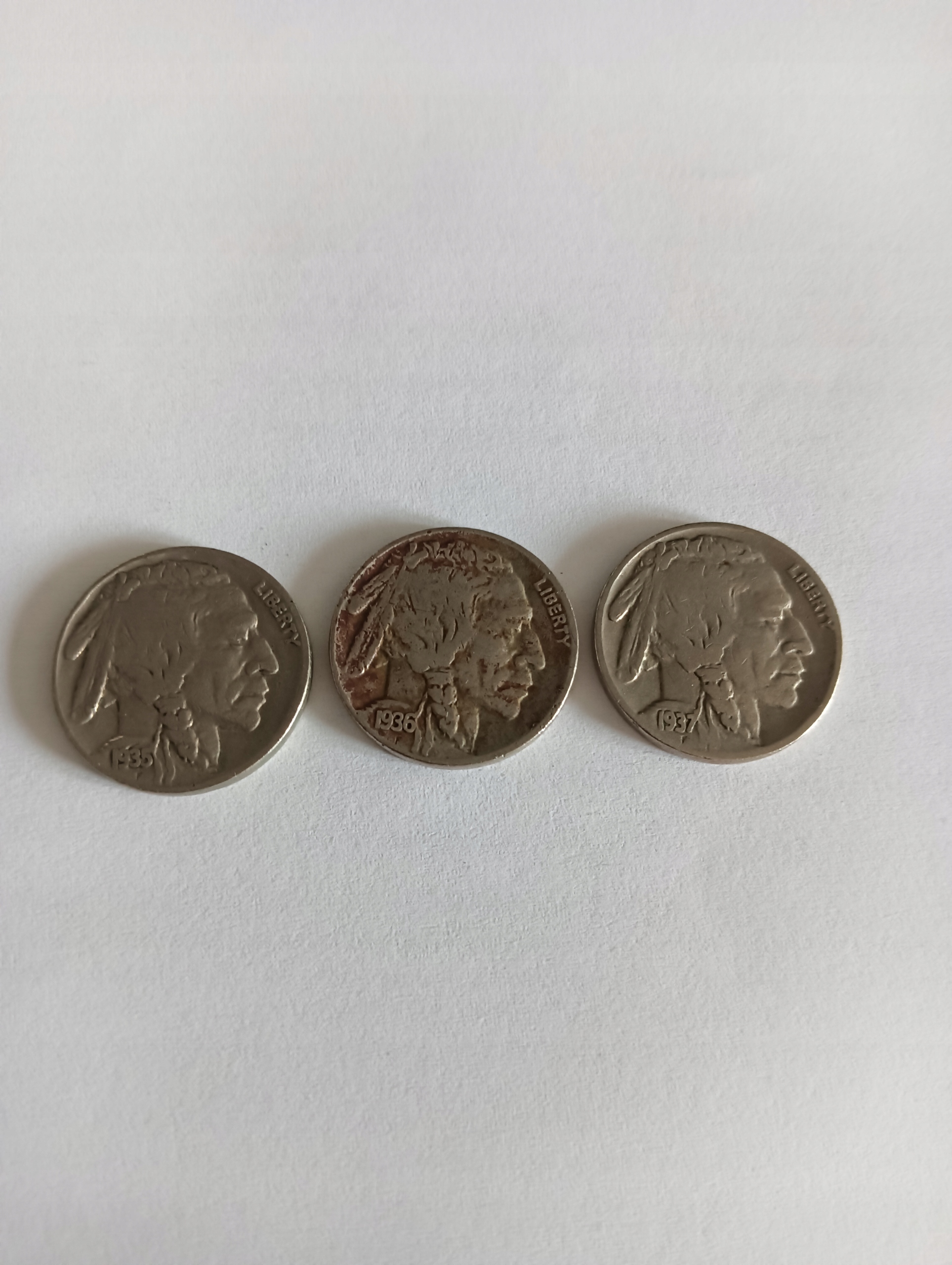 zestaw 5 cent USA 1935,36,37