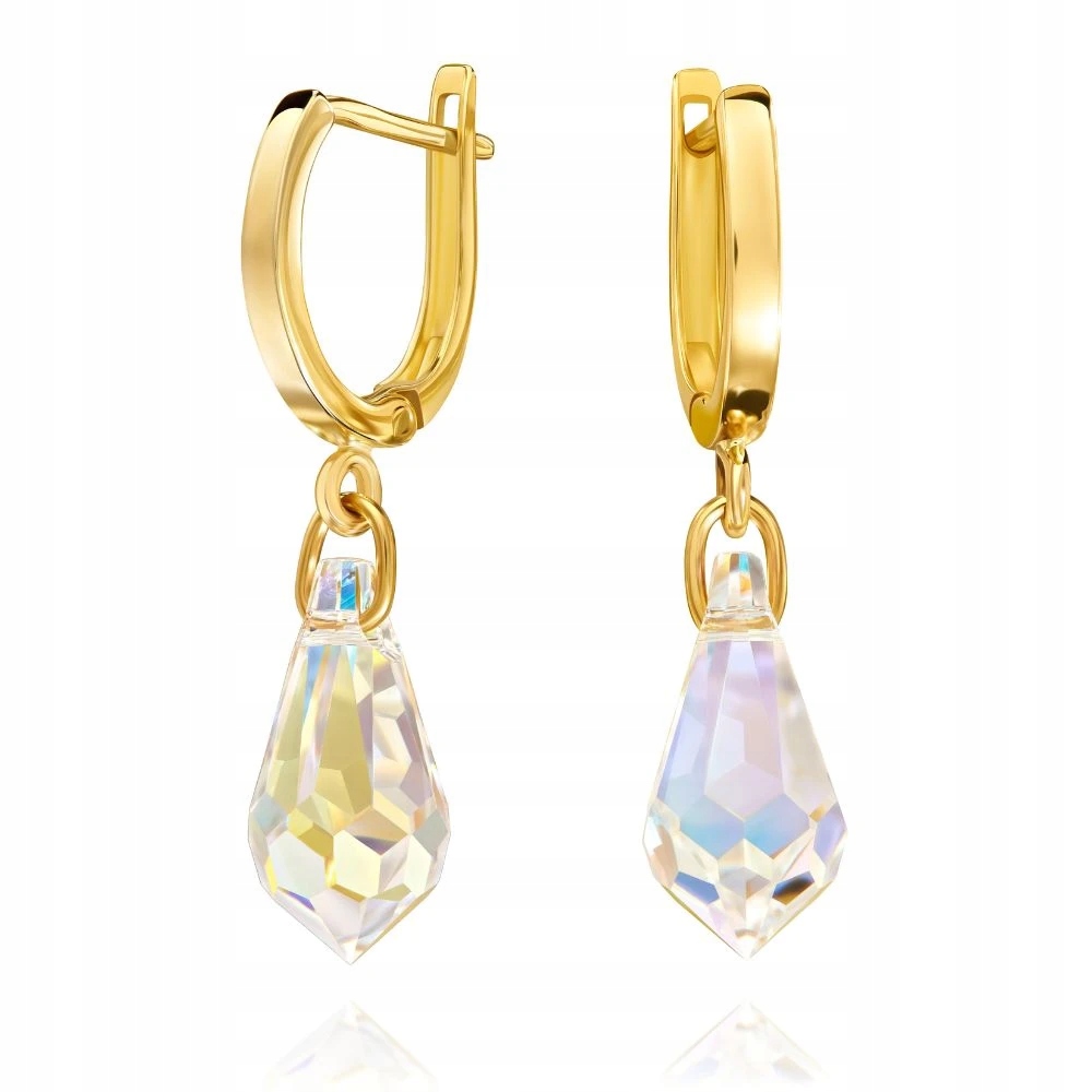 Zlaté náušnice Swarovski ryzost 585