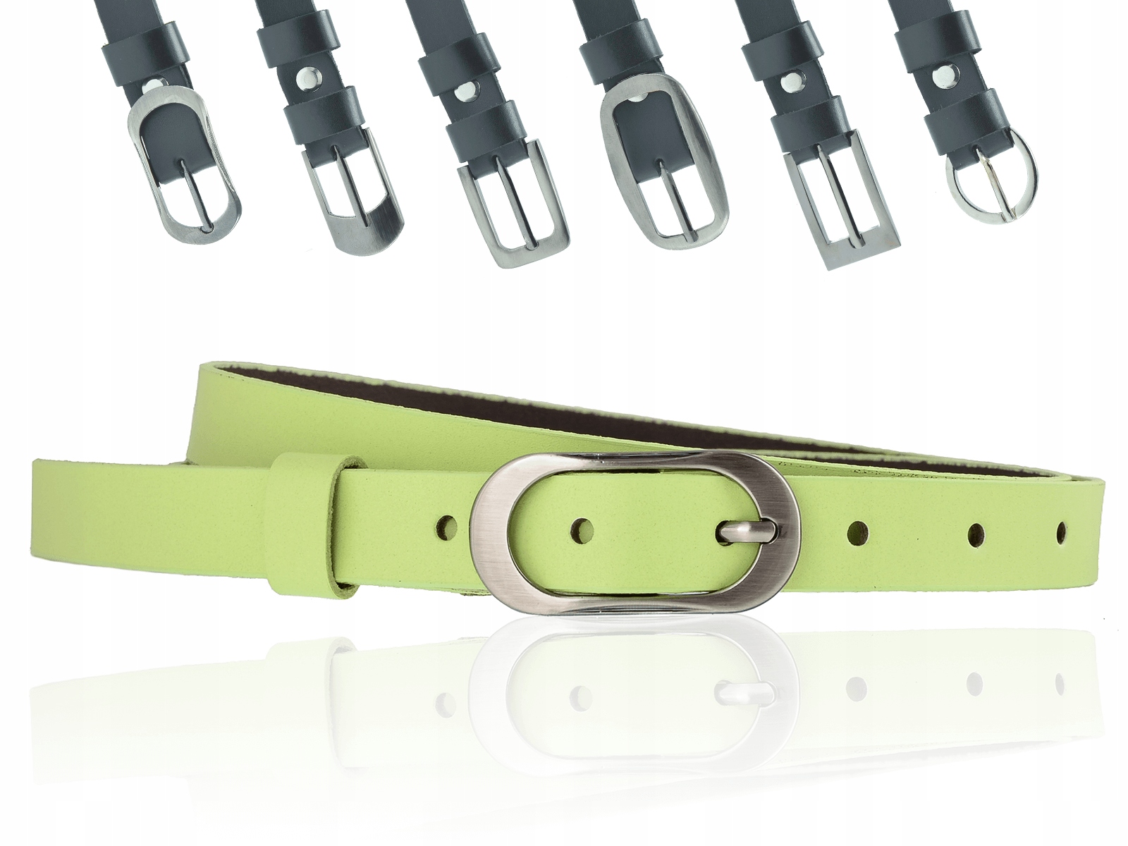 

Pasek wąski Skórzany Sepher Miętowy 2cm XL (120cm)