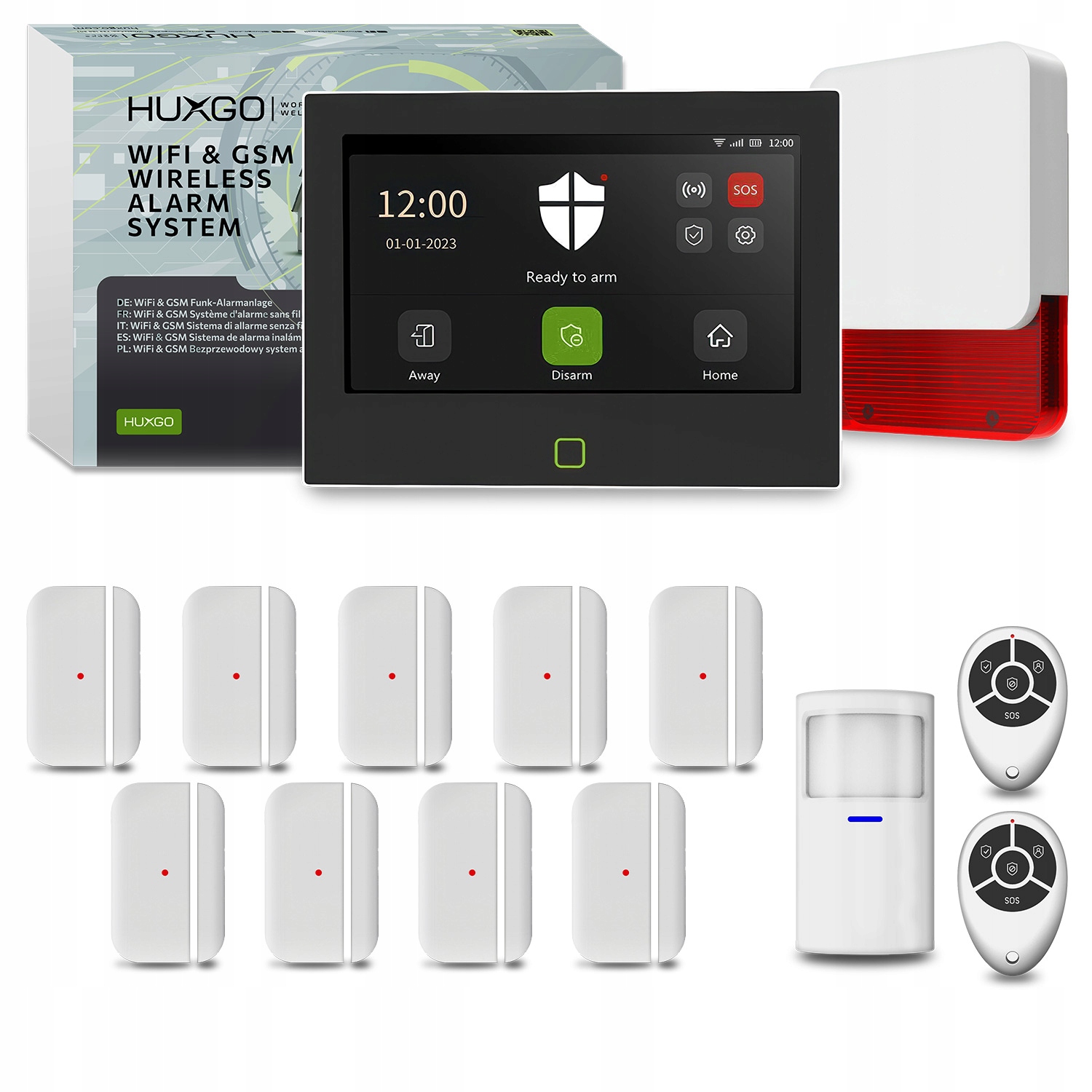 Bezdrôtový alarm WiFi Gsm 4G s Tuya, Huxgo HXA700 4G vonkajšia siréna