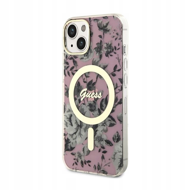 Etui do iPhone 14 Guess Flower MagSafe Case Cover