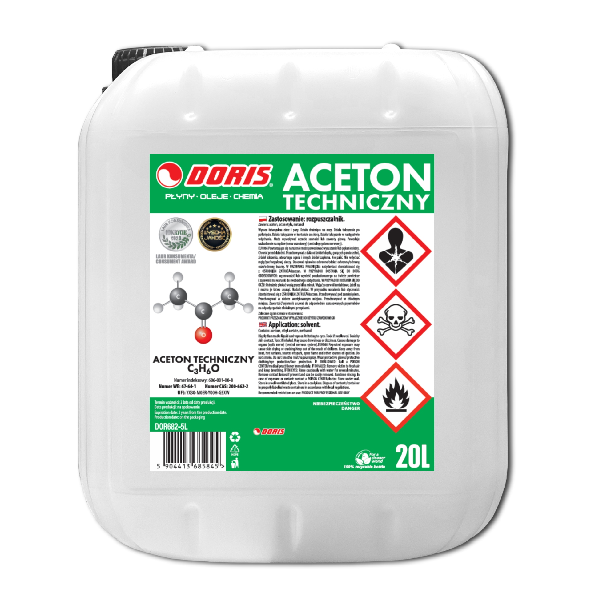 Aceton techniczny Doris 20L 1szt