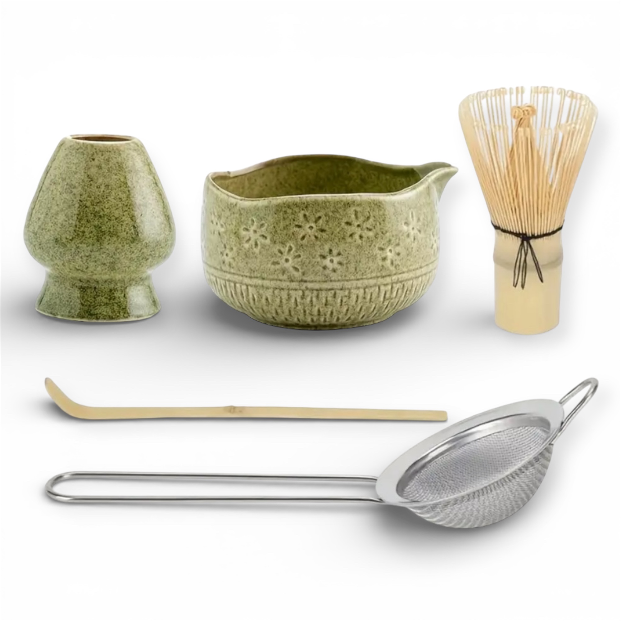 5v1 Kompletní Dárková Sada Pro Matchy Keramická Miska Chasen Matcha