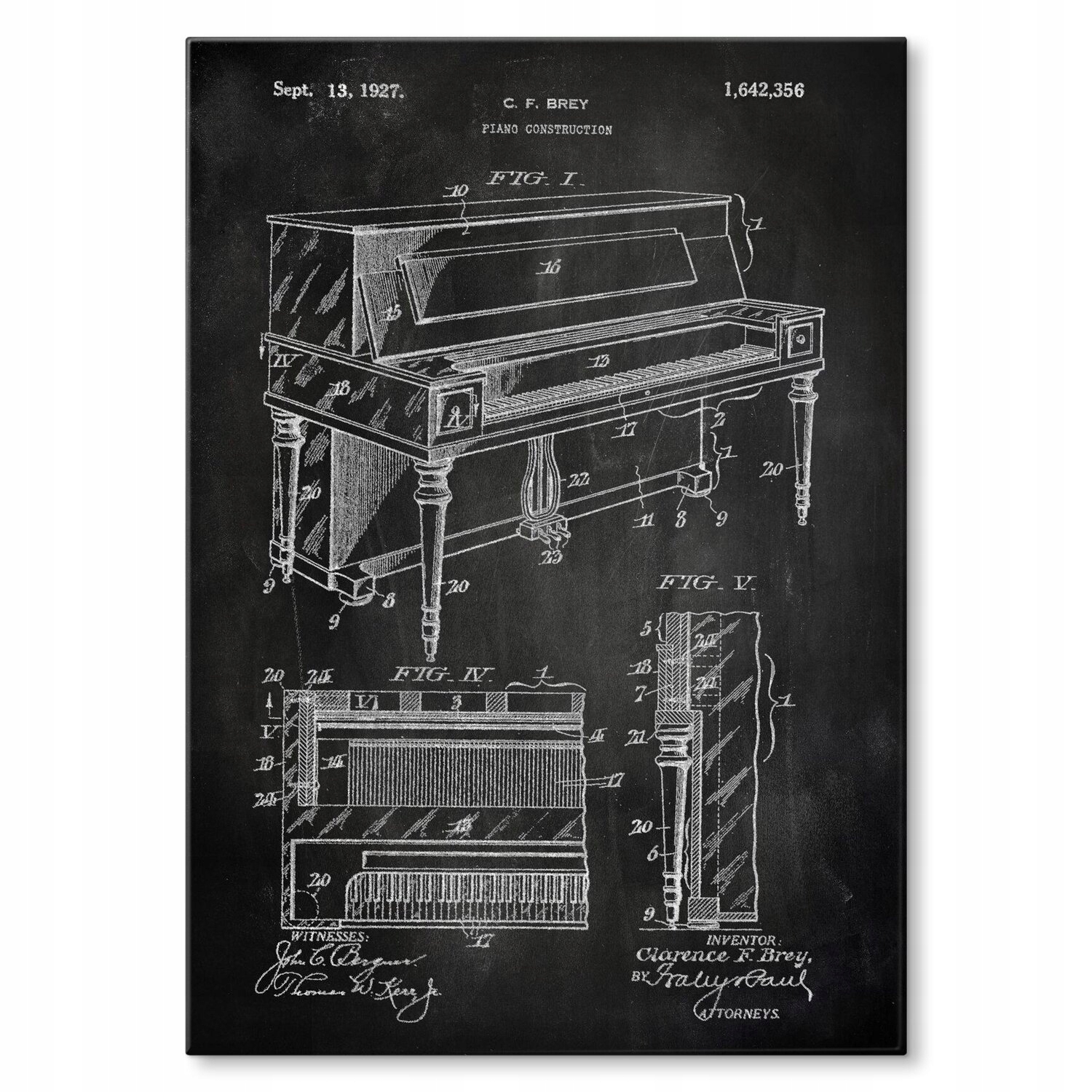 Kovový plakát Piano construction Slate Szyld Plech 30 x 42 cm Dárek