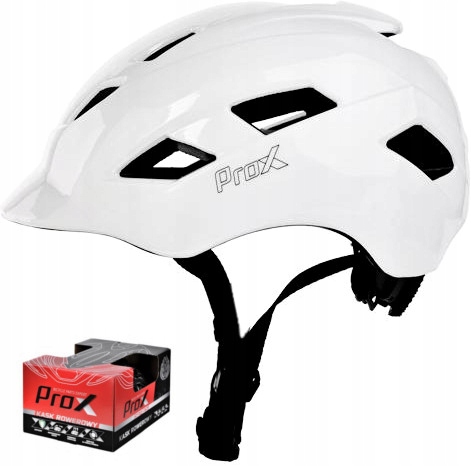 Cyklistická přilba Prox Town Led Usb r L 58-61 cm Bílý Lesk Město Trekking