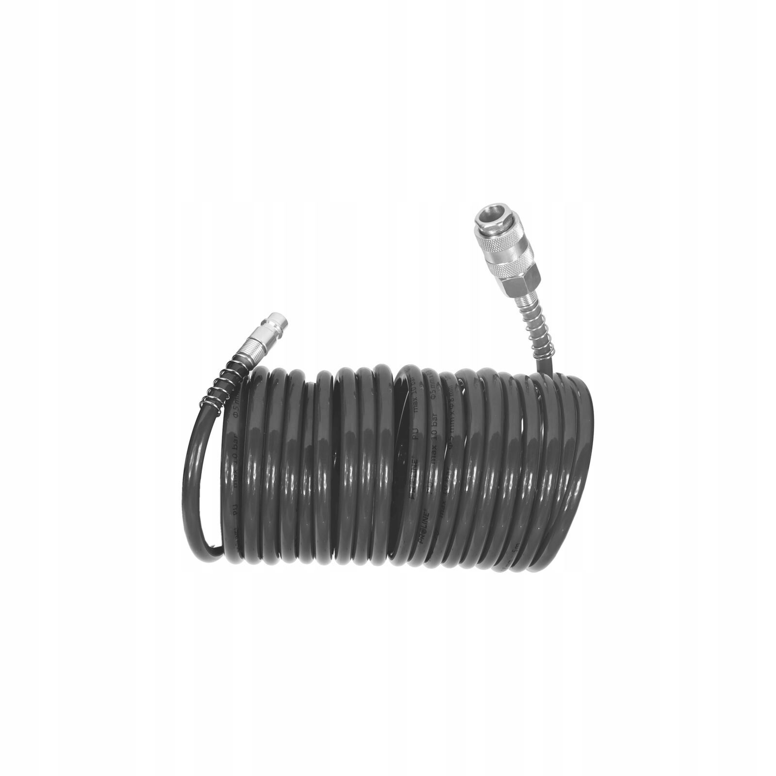 Spirálová Hadice Pu 10 M, 6.5 X 10 MM, 10 Barů, Rychlospojky Proline