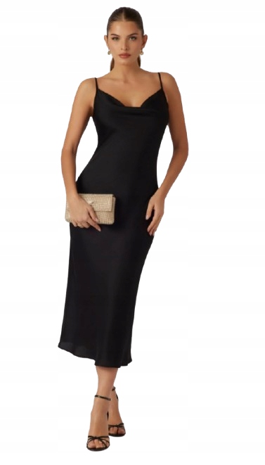 Guess Černá Šaty Na Ramínka Jednoduchá MIDI S Gxb