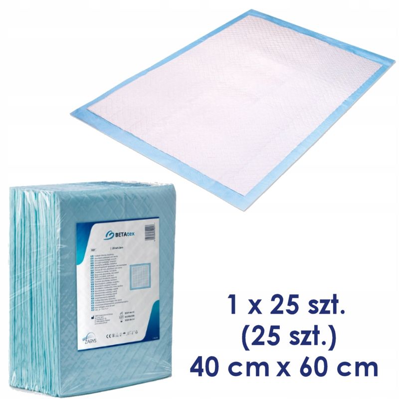 Podkłady DO PRZEWIJANIA chłonne 40x60 cm HIGIENICZNE mocne ZARYS 25 szt. Materiał celuloza