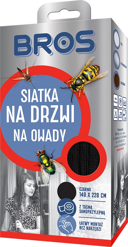 

Bros Siatka Moskitiera na Drzwi 140x220cm Czarna