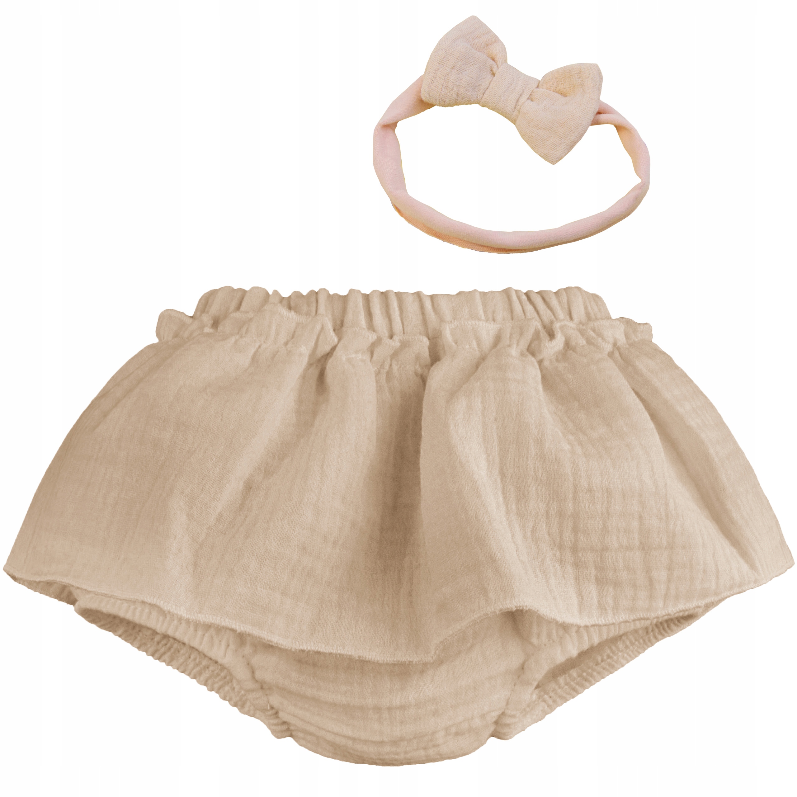 

Bloomersy Muślinowe Z Falbankami Opaska 56-62