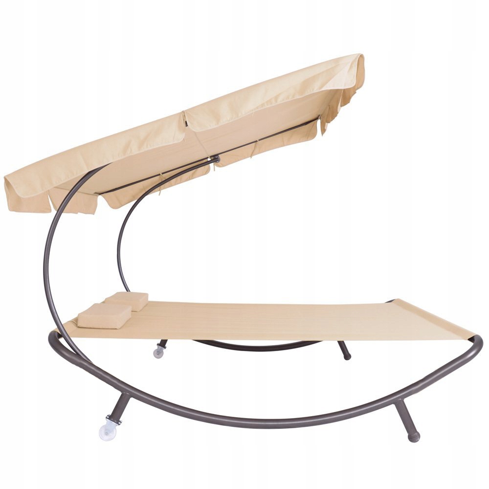 Leżanka ogrodowa z daszkiem, 2 osobowa-beżowa Marka Timeless Tools